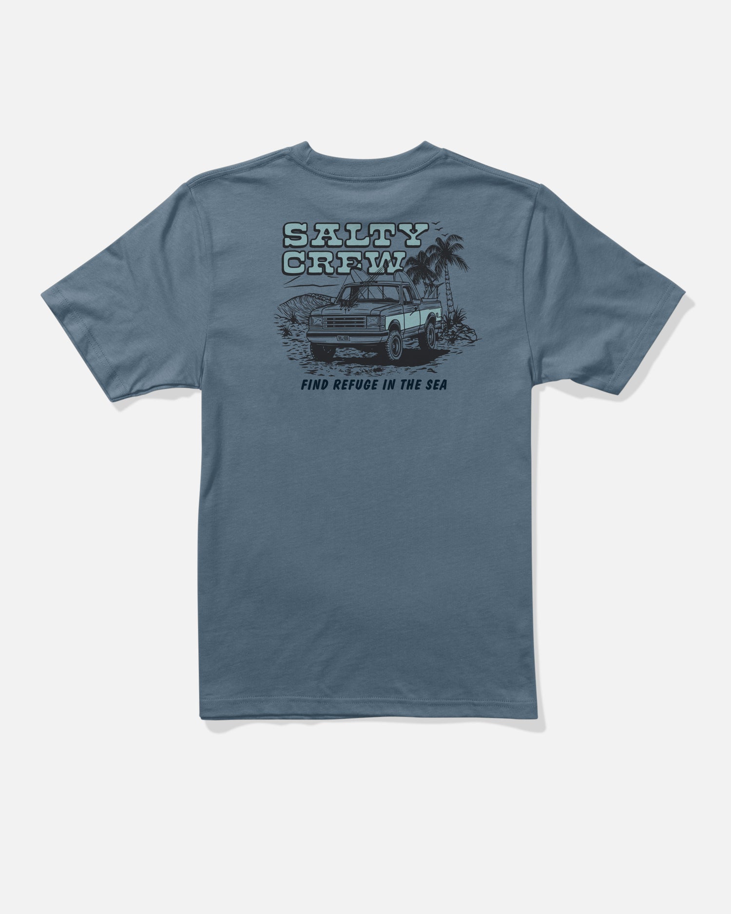 Back view of the Truck Stop Boys Tee - Slate. 