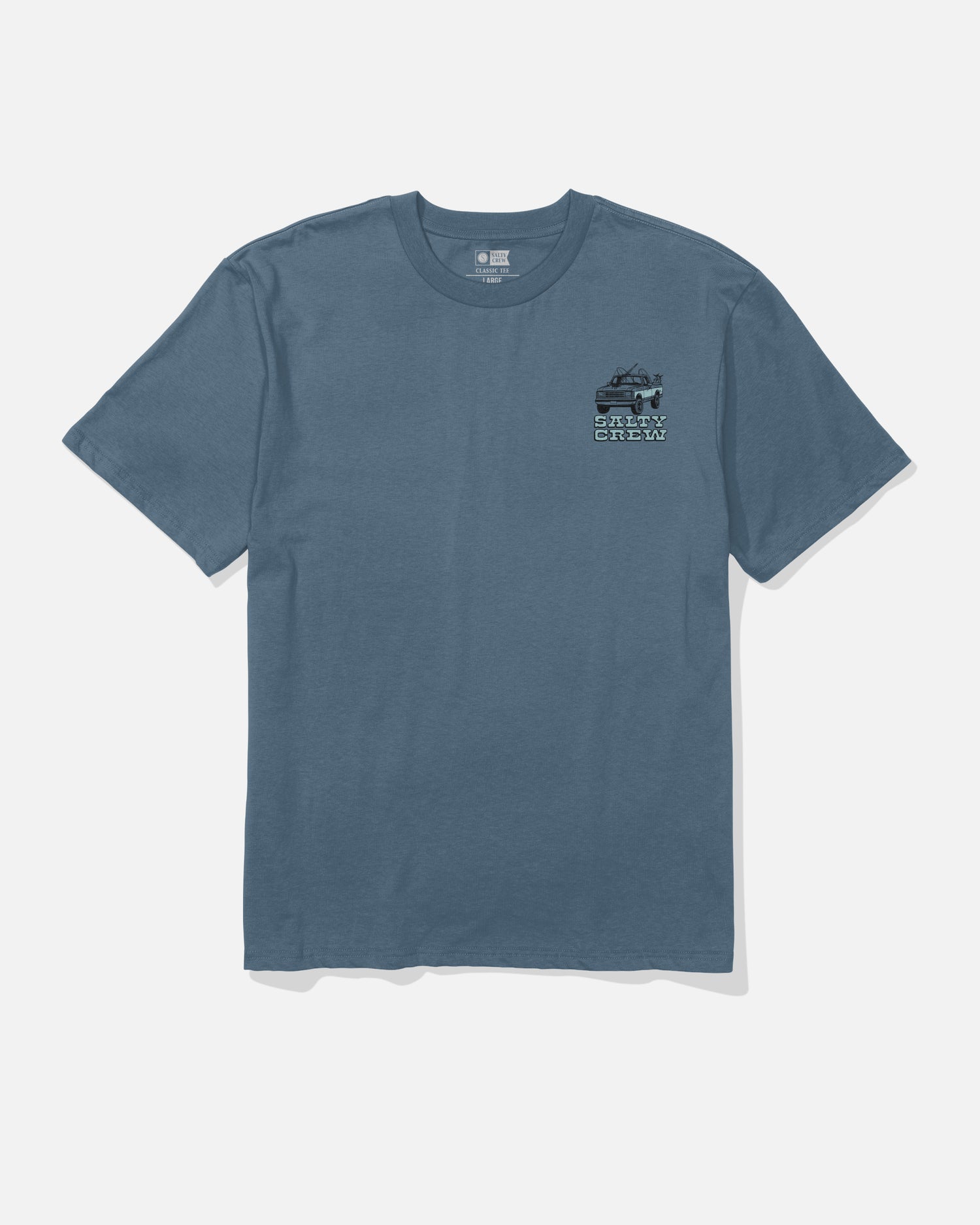 Front view of the Truck Stop Classic Tee - Slate. 