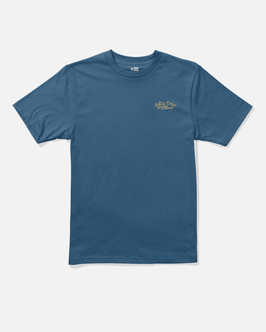 Front view of the Hauler Boys Tee - Cast Blue. 