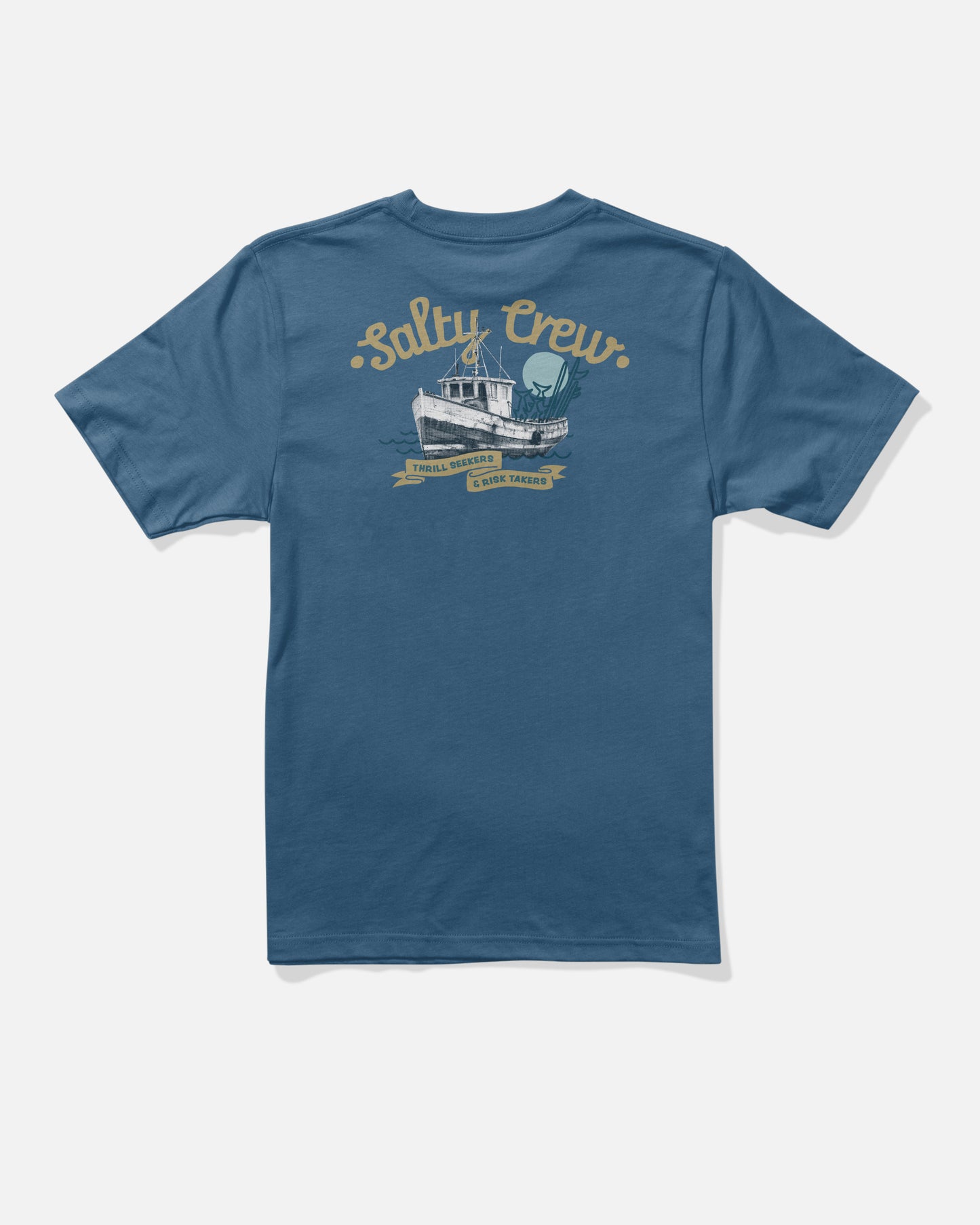 Back view of the Hauler Boys Tee - Cast Blue. 