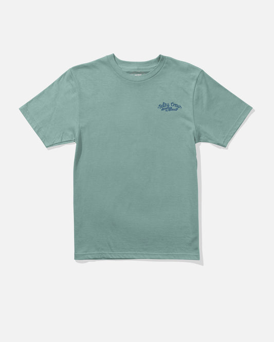 Front view of the Hauler Boys Tee - Mackerel. 