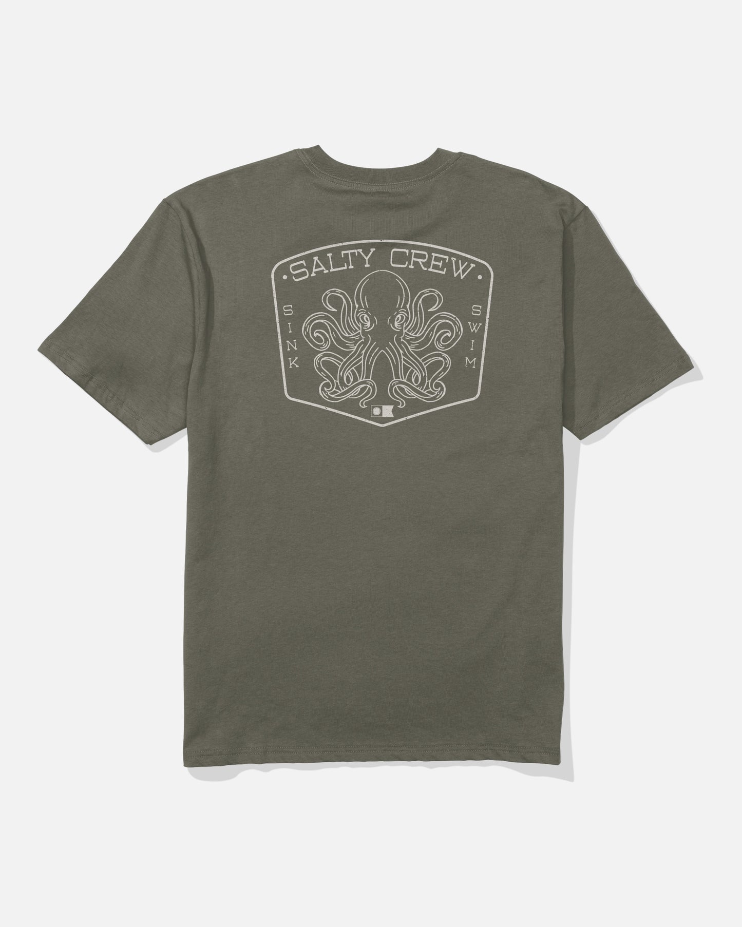 Back view of the Tako Club Classic Tee - Dusty Olive. 