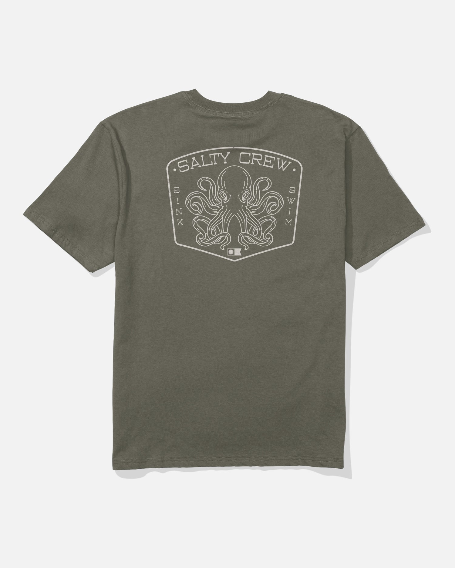 Back view of the Tako Club Classic Tee - Dusty Olive. 