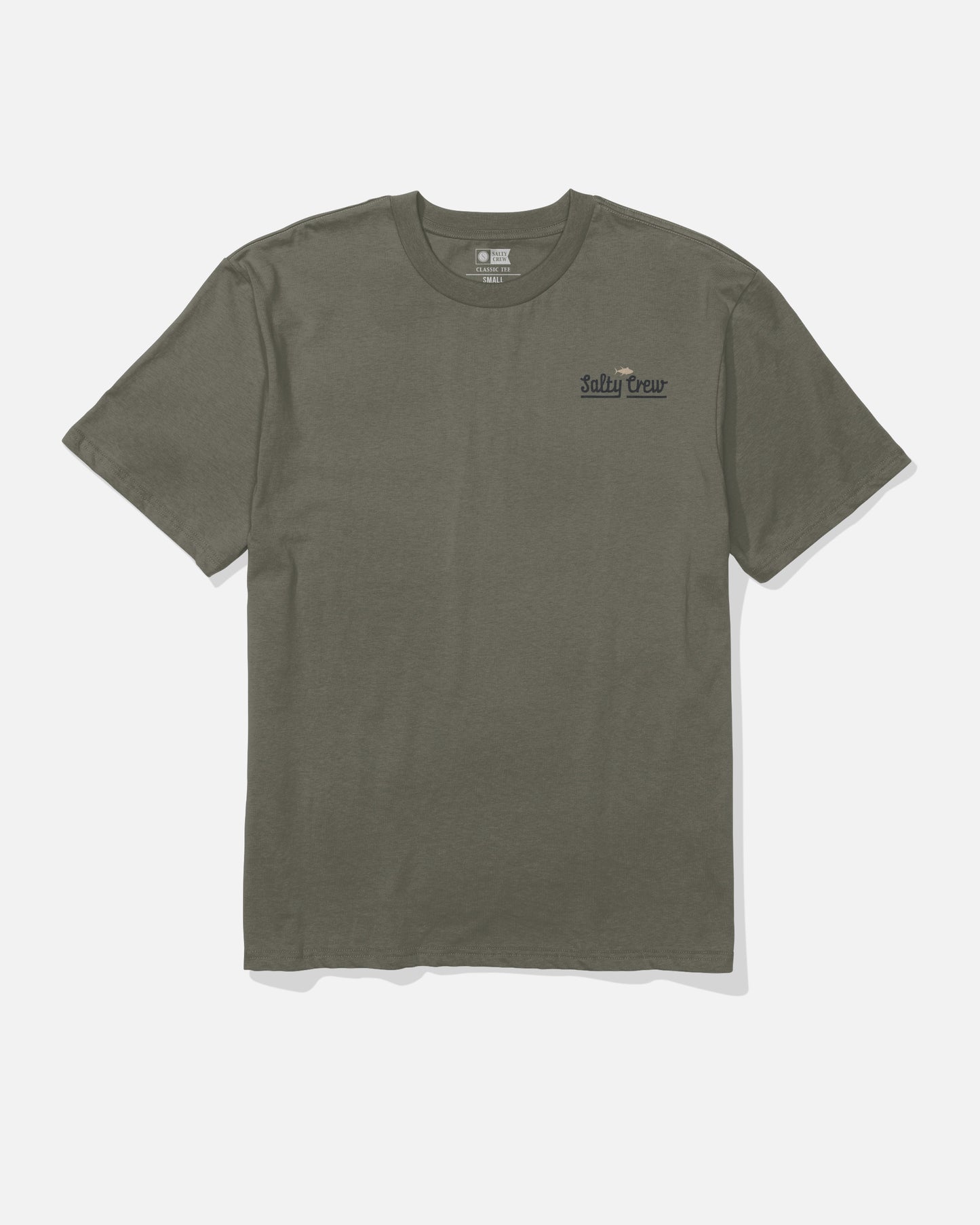 Front view of the Border Fill Classic Tee - Dusty Olive. 