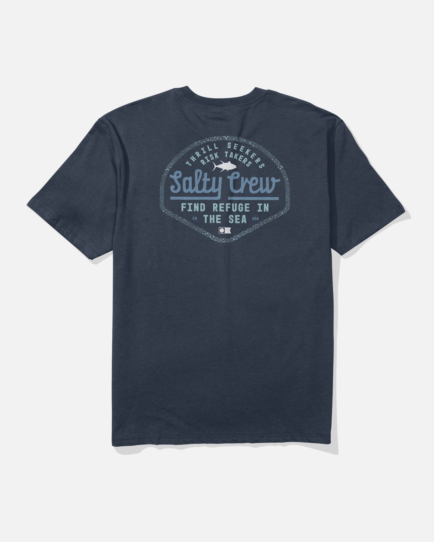 Back view of the Border Fill Classic Tee - Navy.