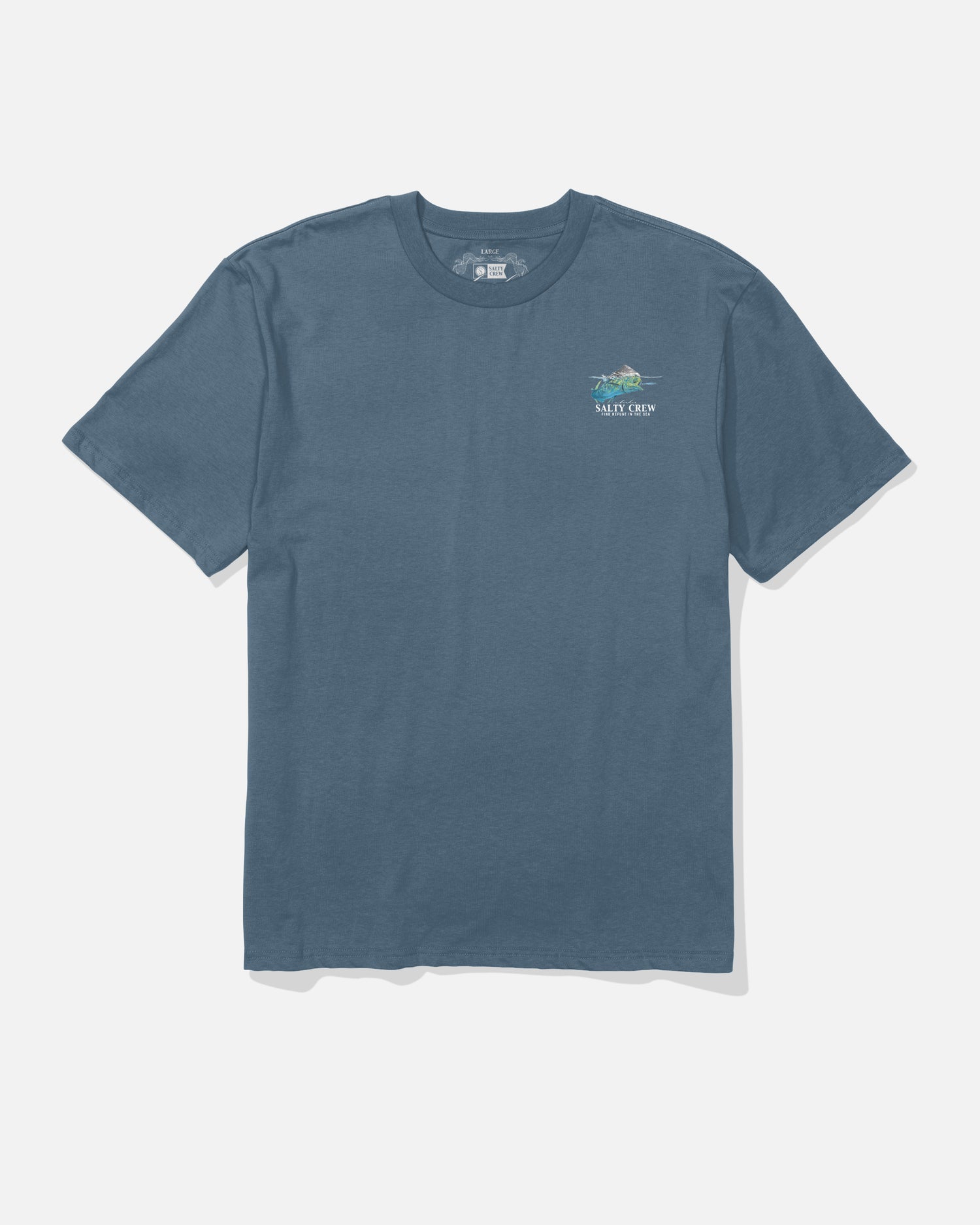Front view of the Mahi Surface Classic Tee - Slate. 