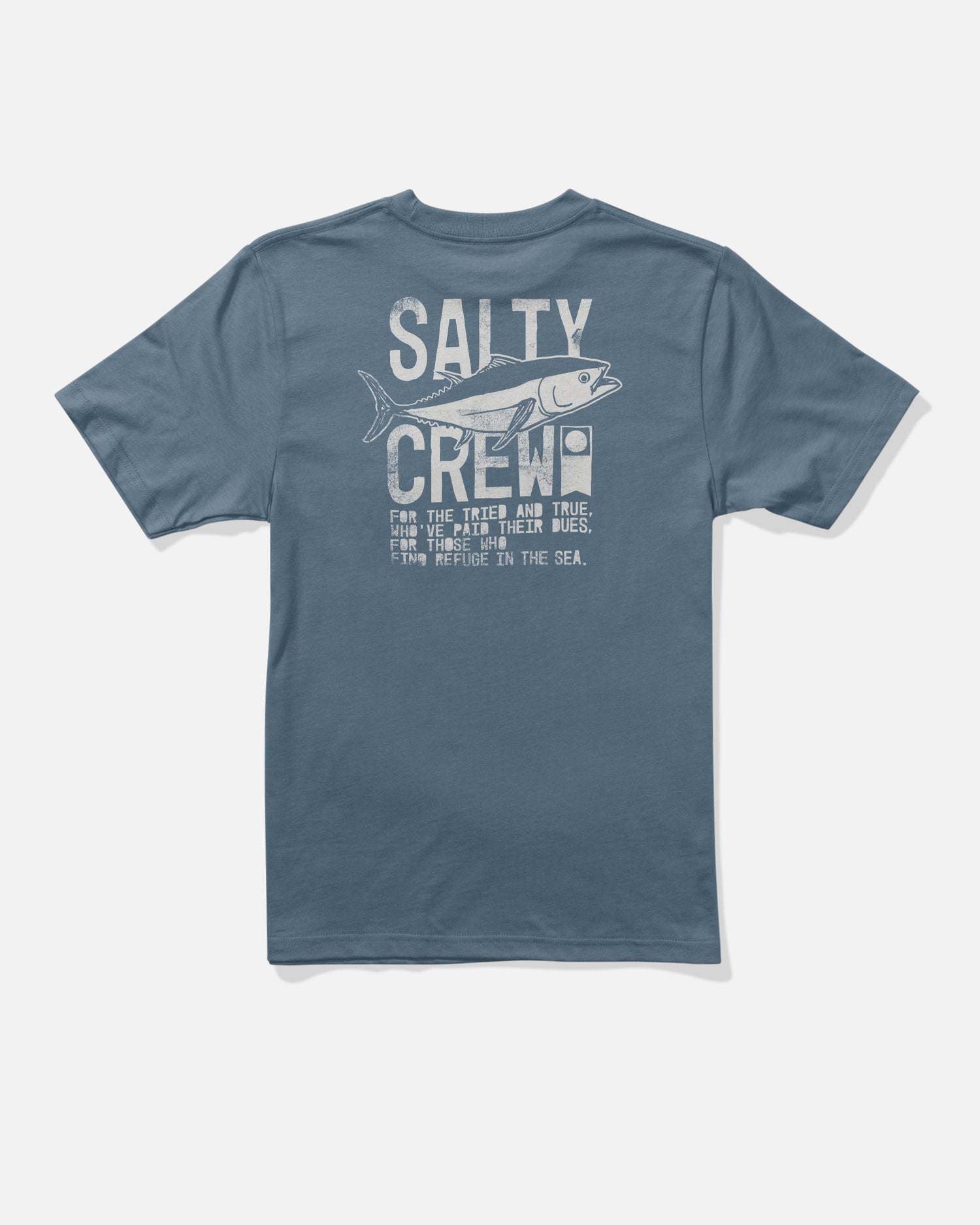 Back view of the Tried And True Boys Tee - Slate.