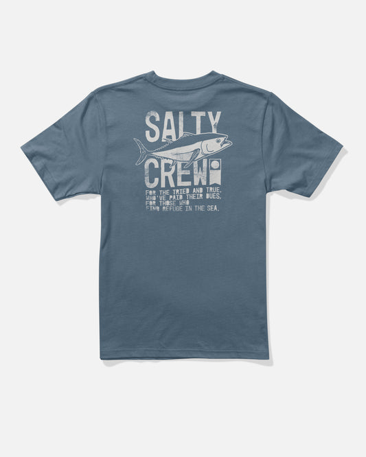 Back view of the Tried And True Boys Tee - Slate.