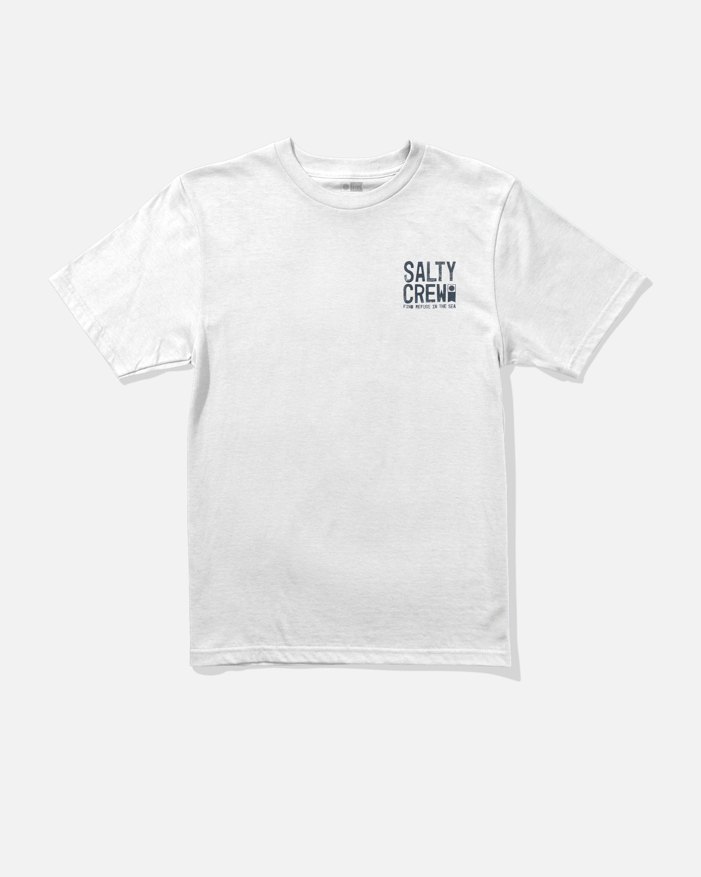Front view of the Tried And True Boys Tee - White. 
