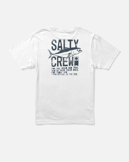 Back view of the Tried And True Boys Tee - White. 