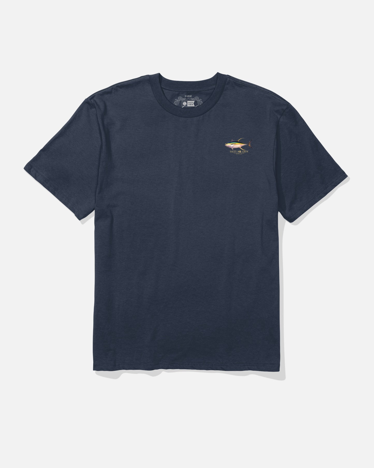 Front view of the Ahi Classic Tee - Navy. 