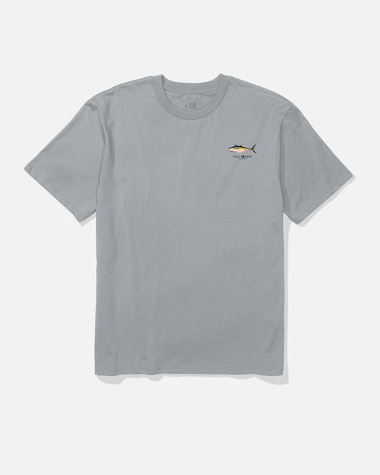 Front view of the Ahi Classic Tee - Quarry. 