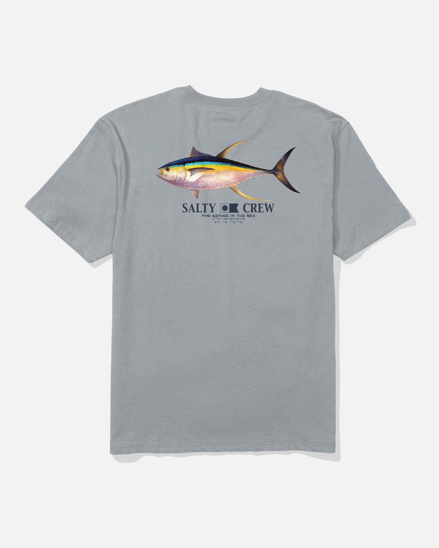 Back view of the Ahi Classic Tee - Quarry.