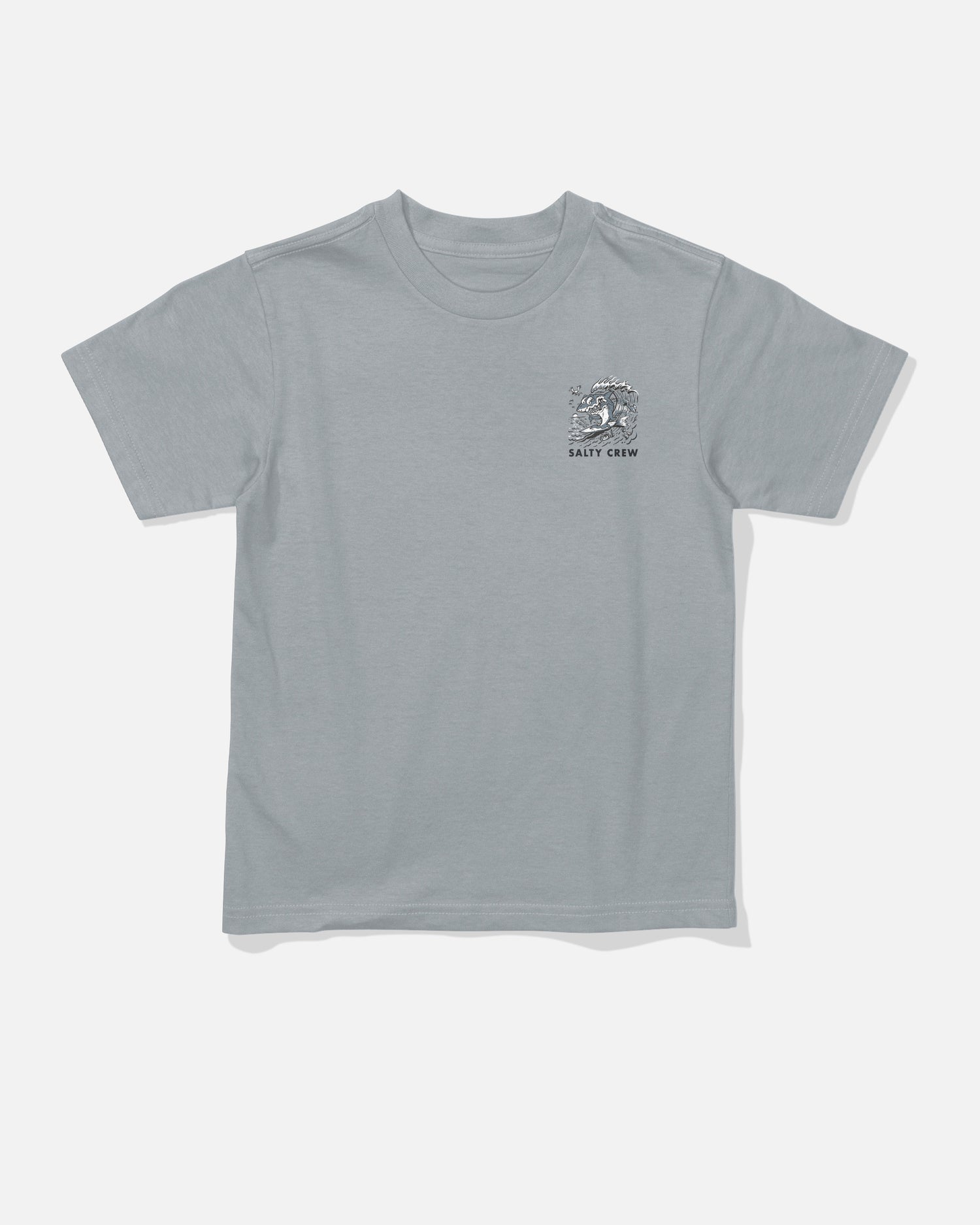 Front view of the Surf Shark Toddler Tee - Quarry. 