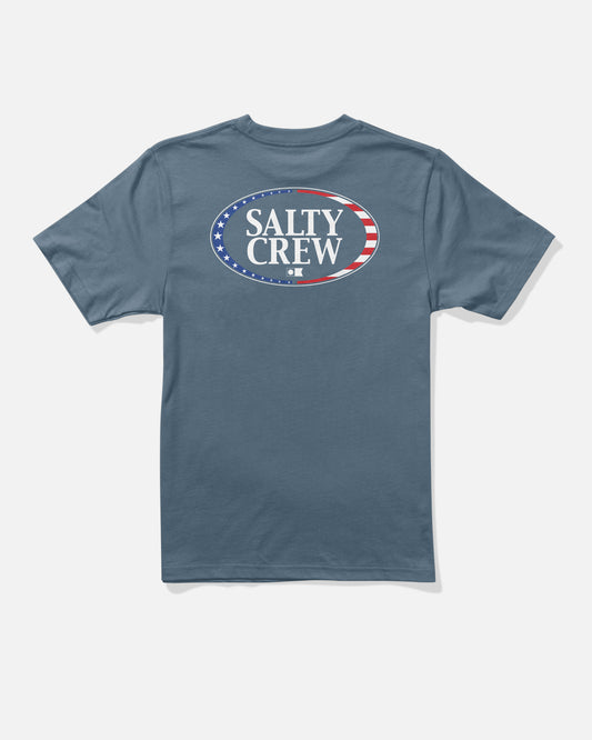 back view of America A-Frame Boys Tee - Slate