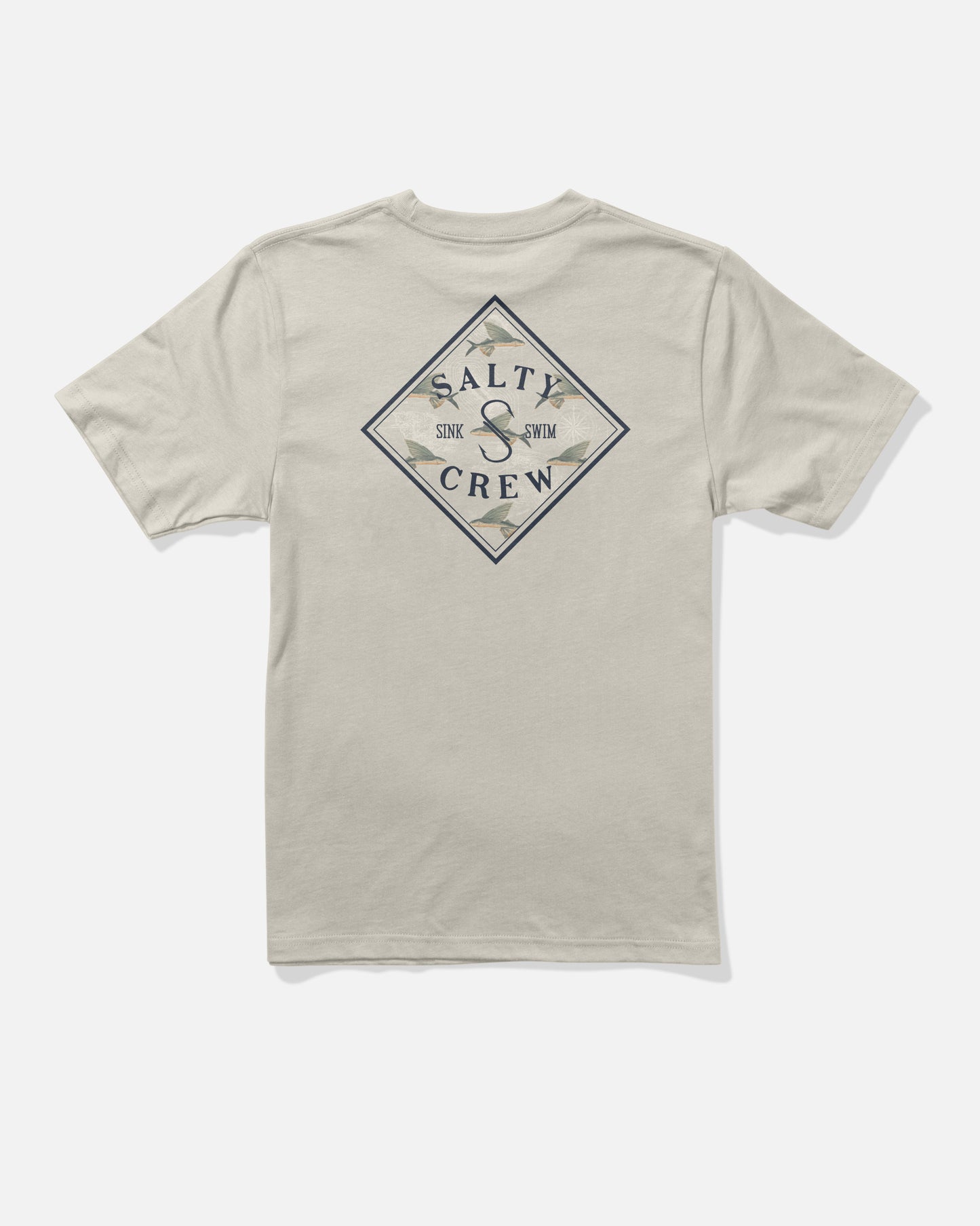 Back view of the Tippet Fill Boys Tee - Bone. 