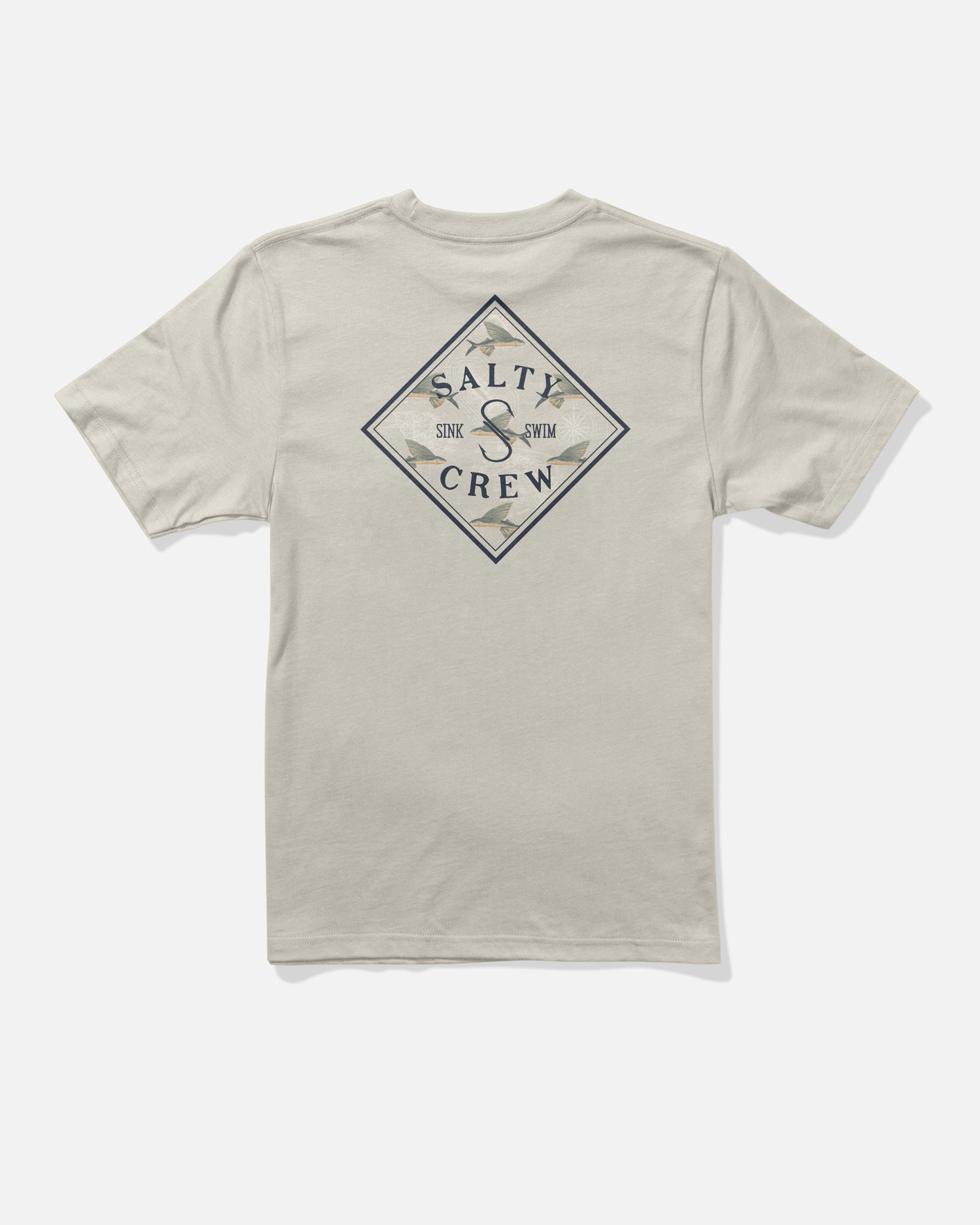 Back view of the Tippet Fill Boys Tee - Bone. 