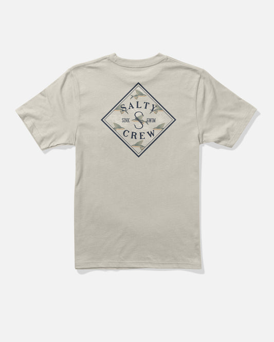 Back view of the Tippet Fill Boys Tee - Bone. 