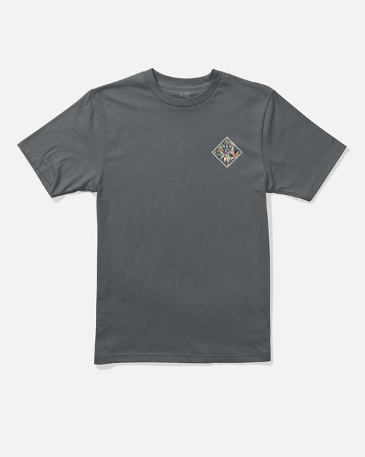 Front view of the Tippet Fill Boys Tee - Charcoal. 
