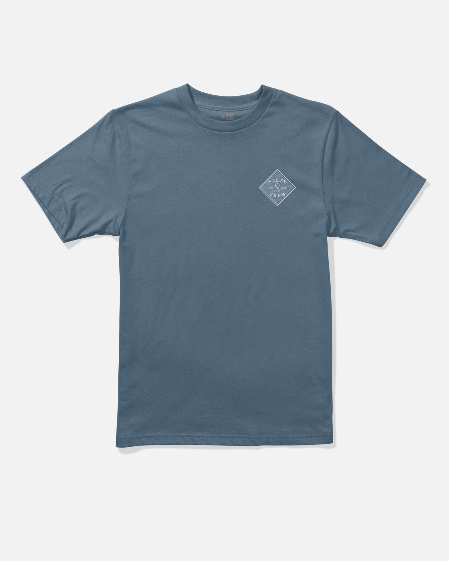 Front view of the Tippet Fill Boys Tee - Slate. 