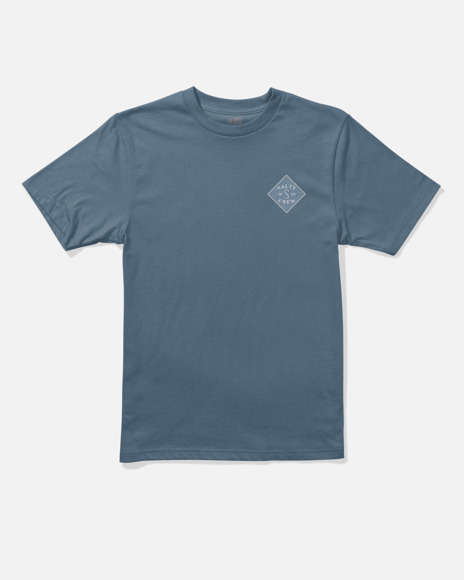 Front view of the Tippet Fill Boys Tee - Slate. 