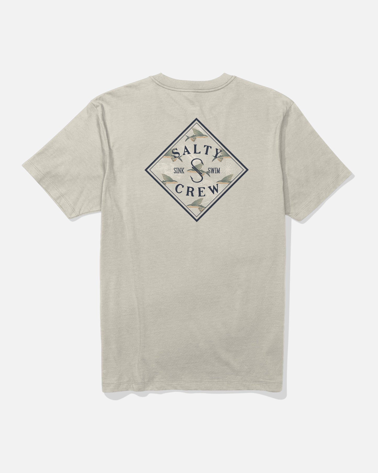Back view of the Tippet Fill Crew Tee - Bone. 