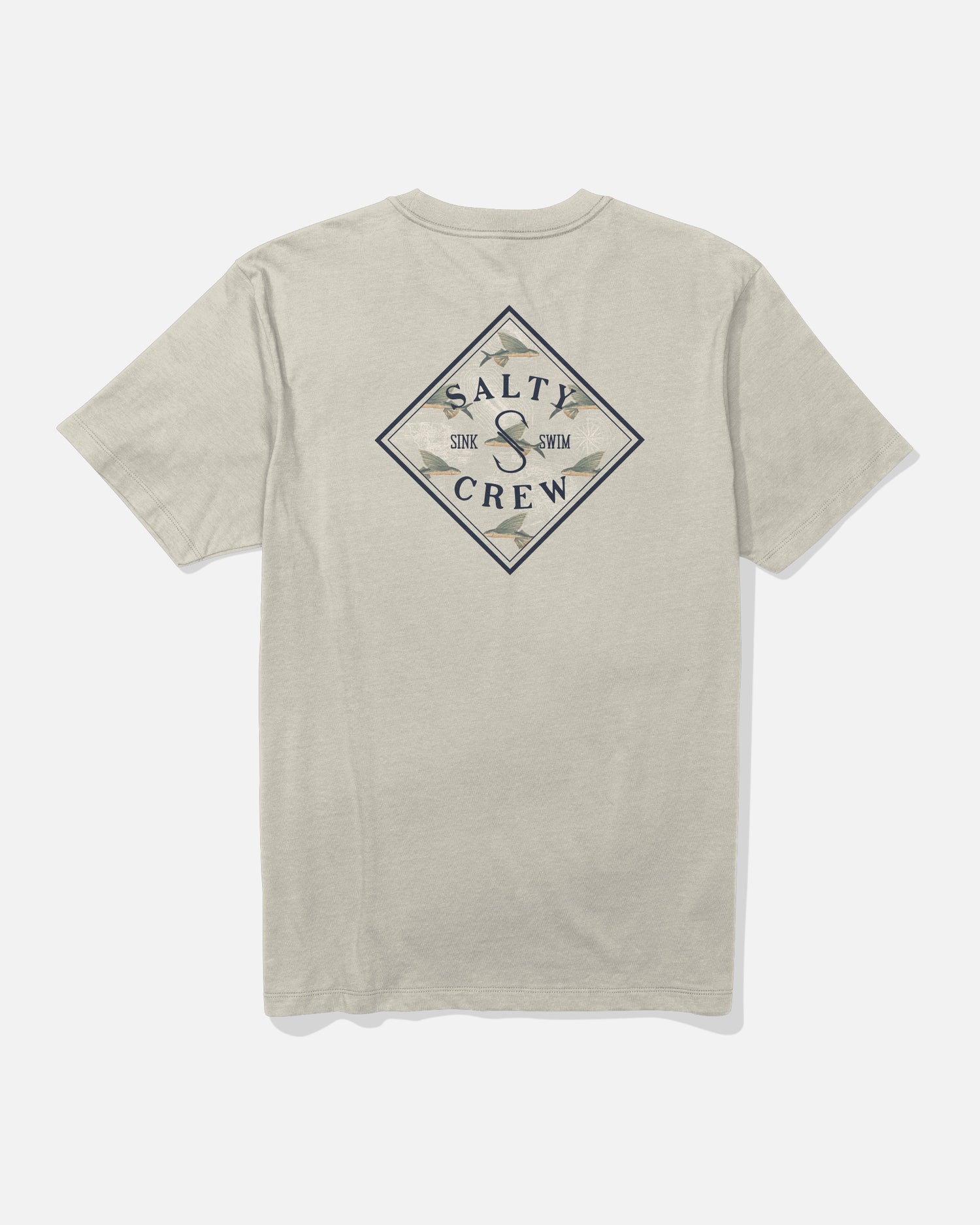 Back view of the Tippet Fill Crew Tee - Bone. 