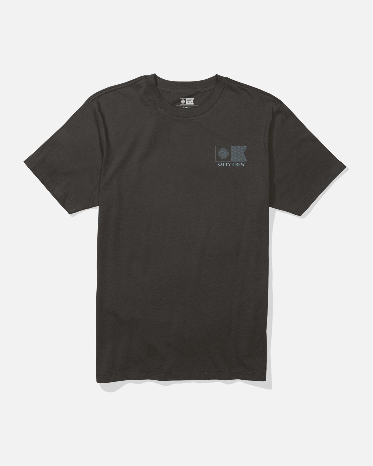 Front view of the Flagship Crew Tee - Black. 