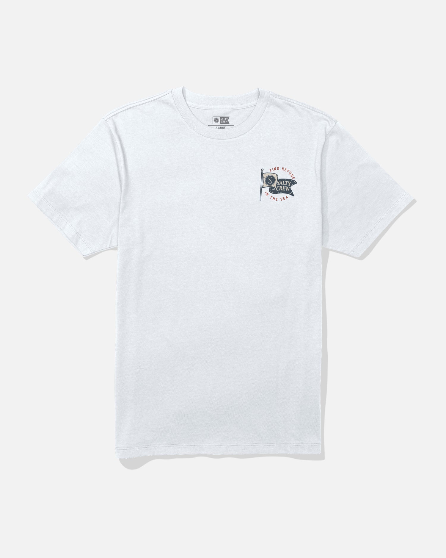 Front view of the Wavey Tee - White.