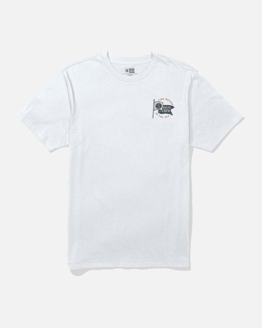 Front view of the Wavey Tee - White.