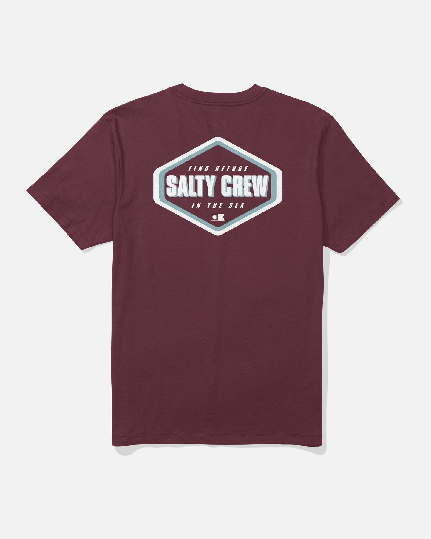 Back view of the Shapely Tee - Burgundy. 