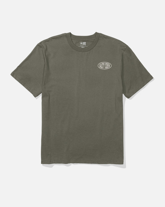 Front view of the Signage Classic Tee - Dusty Olive. 