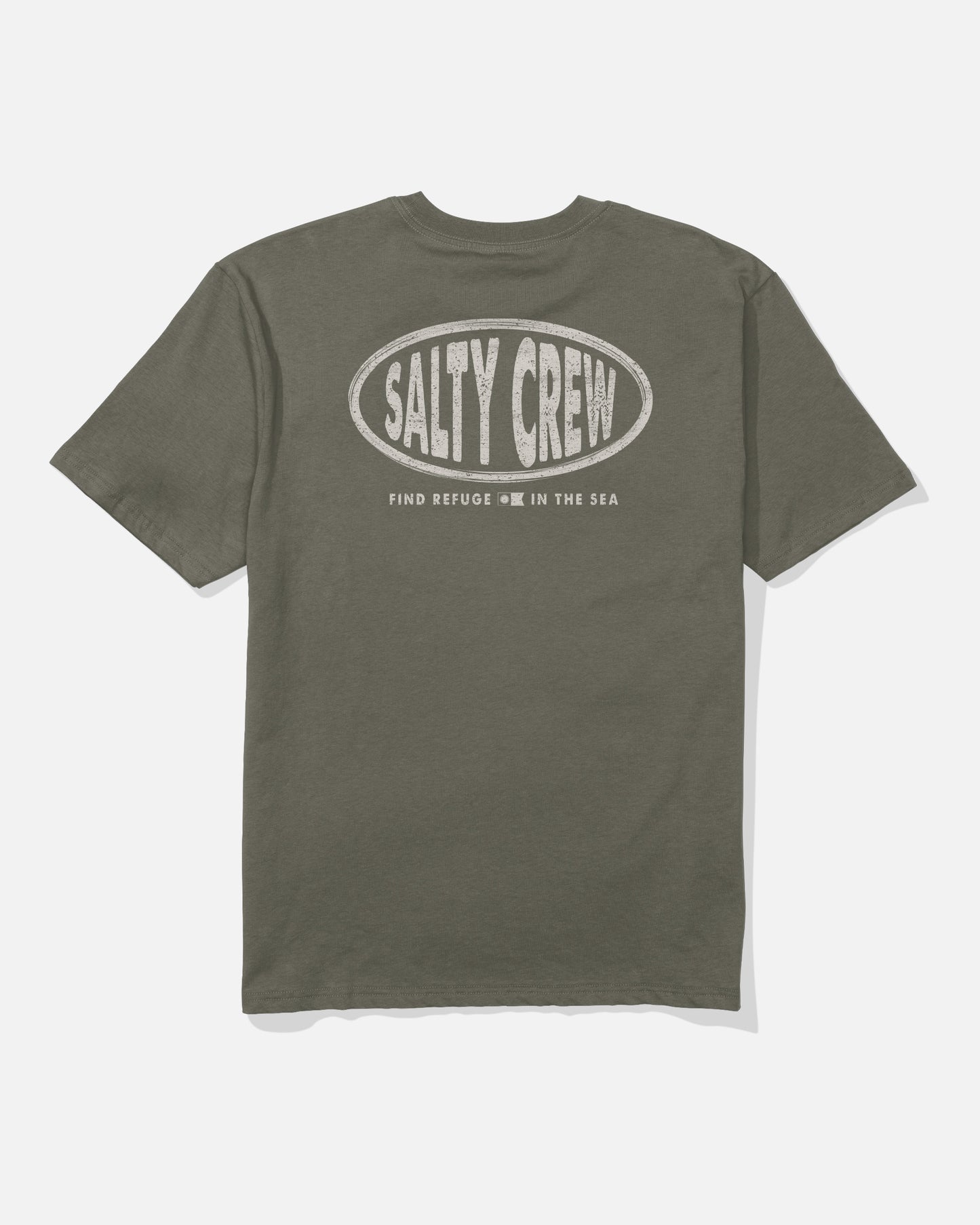 Back view of the Signage Classic Tee - Dusty Olive. 