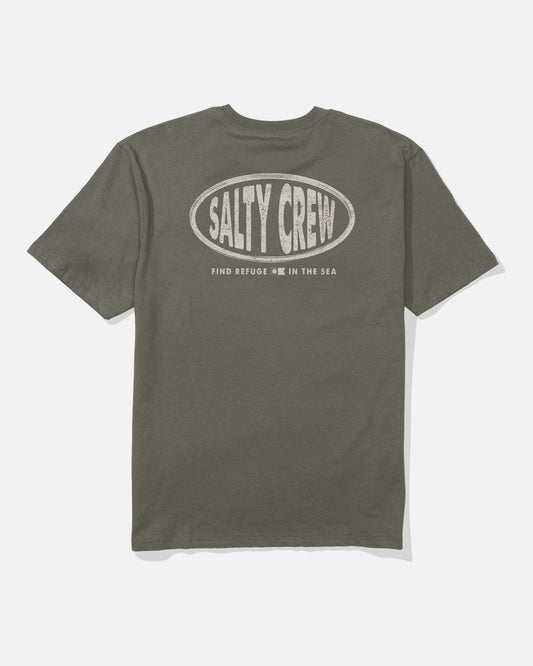 Back view of the Signage Classic Tee - Dusty Olive. 