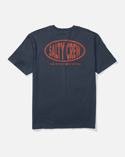Back view of the Signage Classic Tee - Navy. 