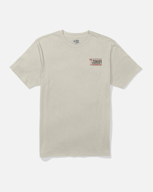Front view of the Motor Repair Tee - Bone. 
