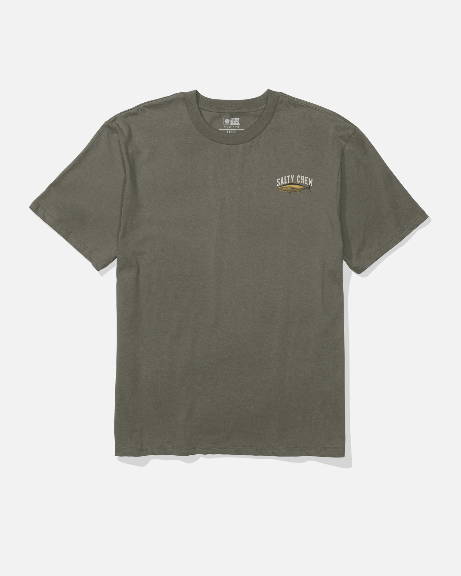 Front view of the Bitmap Classic Tee - Dusty Olive. 