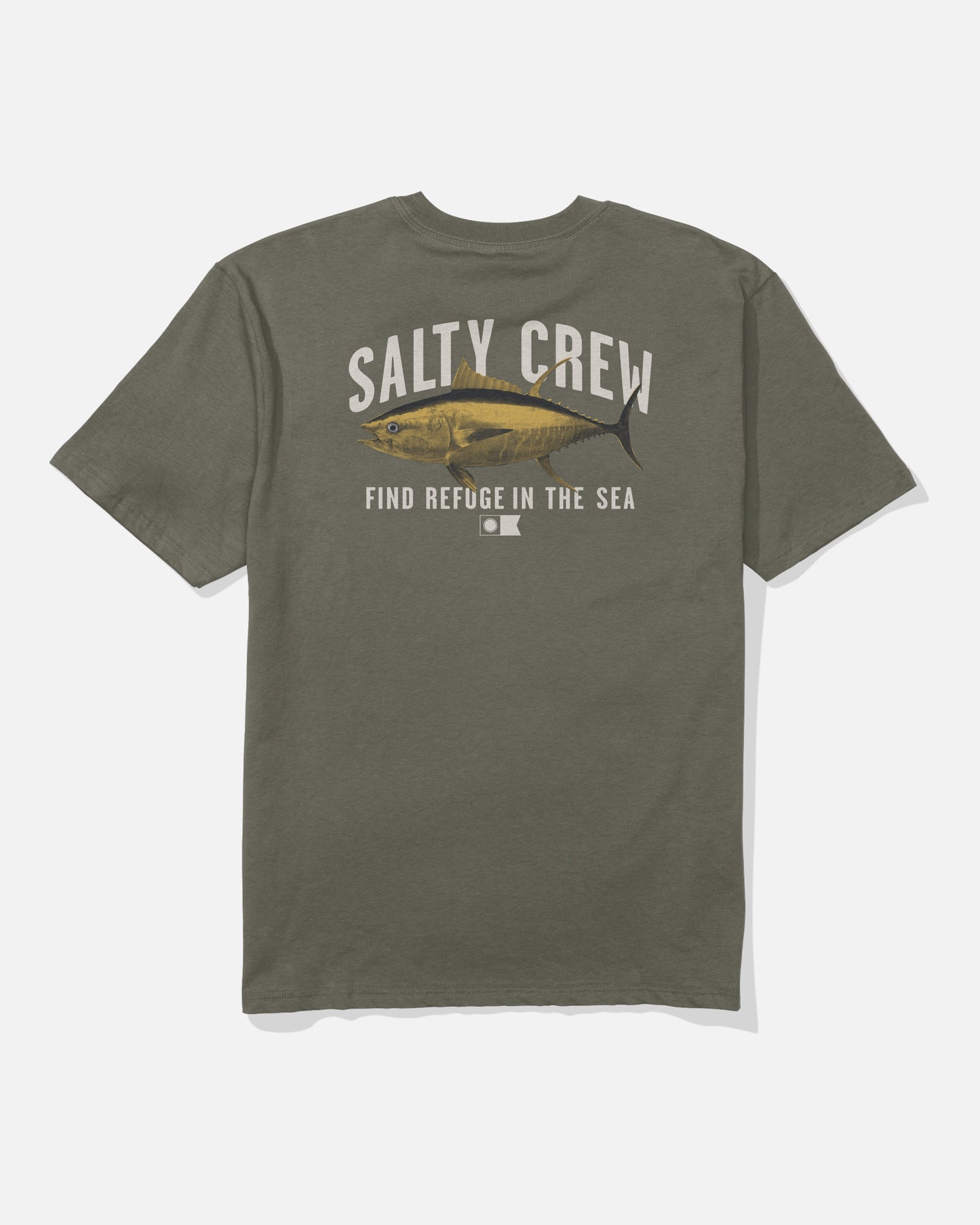 Back view of the Bitmap Classic Tee - Dusty Olive. 