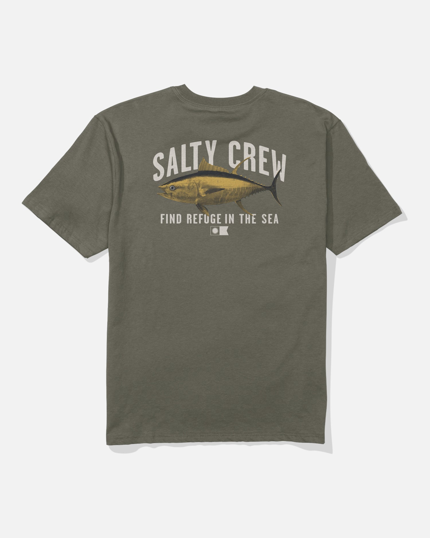 Back view of the Bitmap Classic Tee - Dusty Olive. 