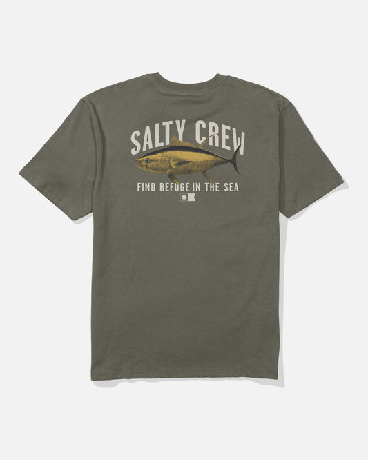 Back view of the Bitmap Classic Tee - Dusty Olive. 