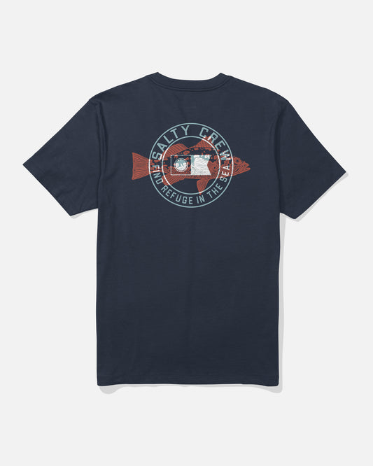 Back view of the Kritter Stamp Tee - Navy. 