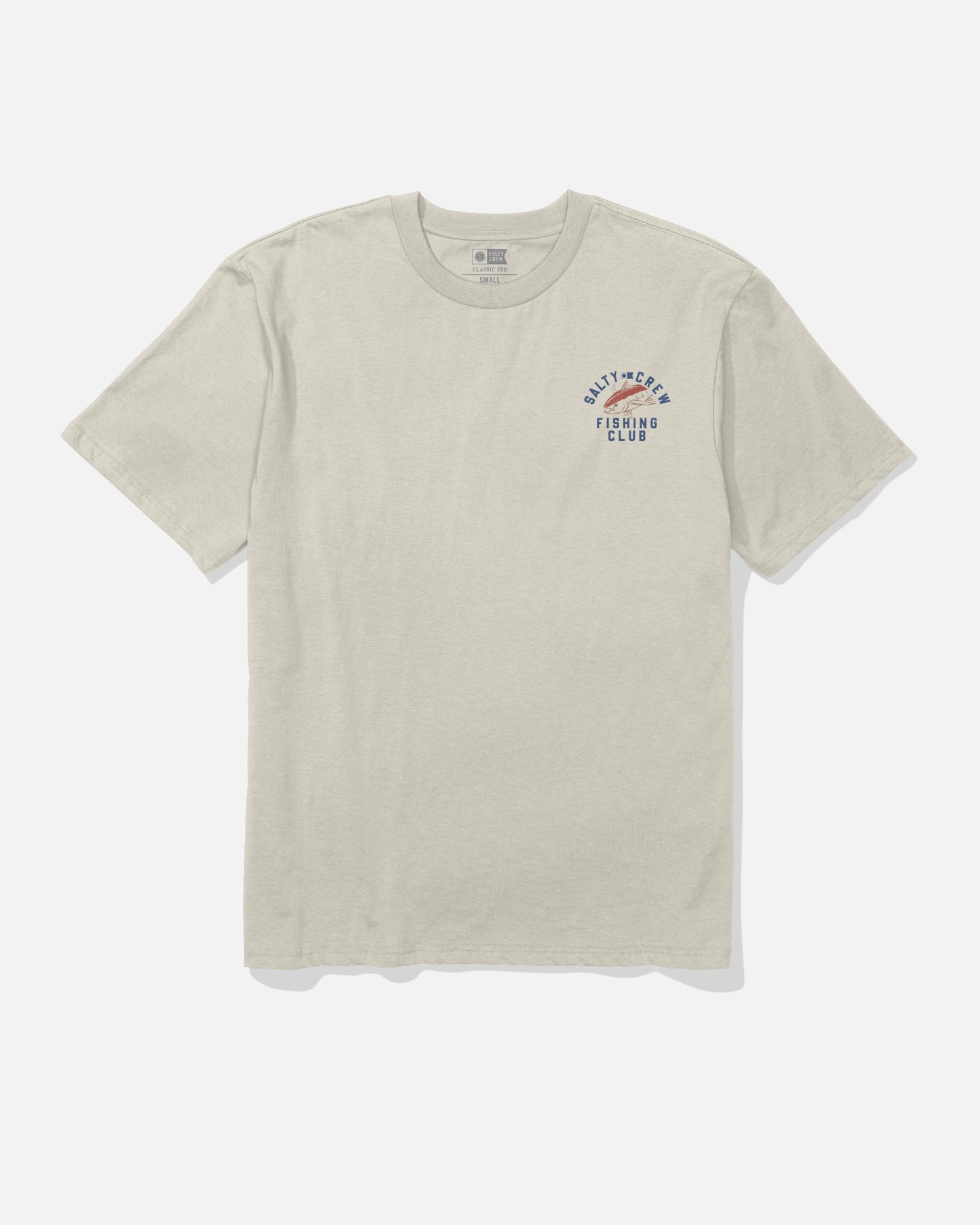 Front view of the Fish Club Classic Tee - Bone. 