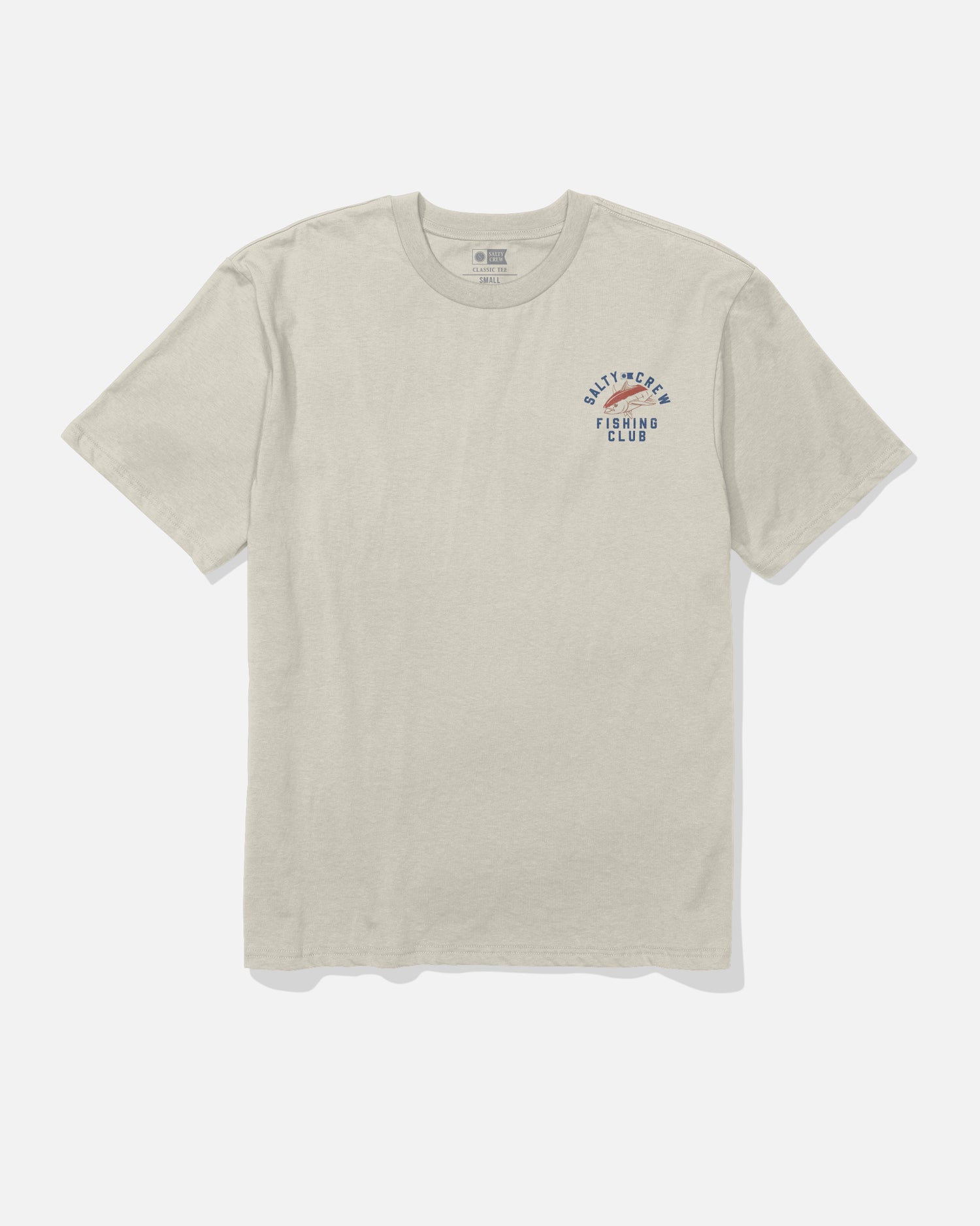 Front view of the Fish Club Classic Tee - Bone. 