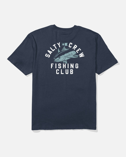 Back view of the Fish Club Classic Tee - Navy.