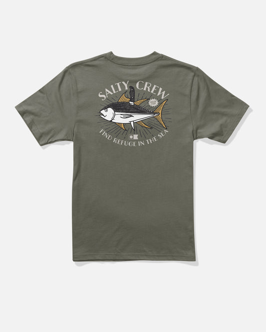 Back view of the Omakase Boys Tee - Dusty Olive. 
