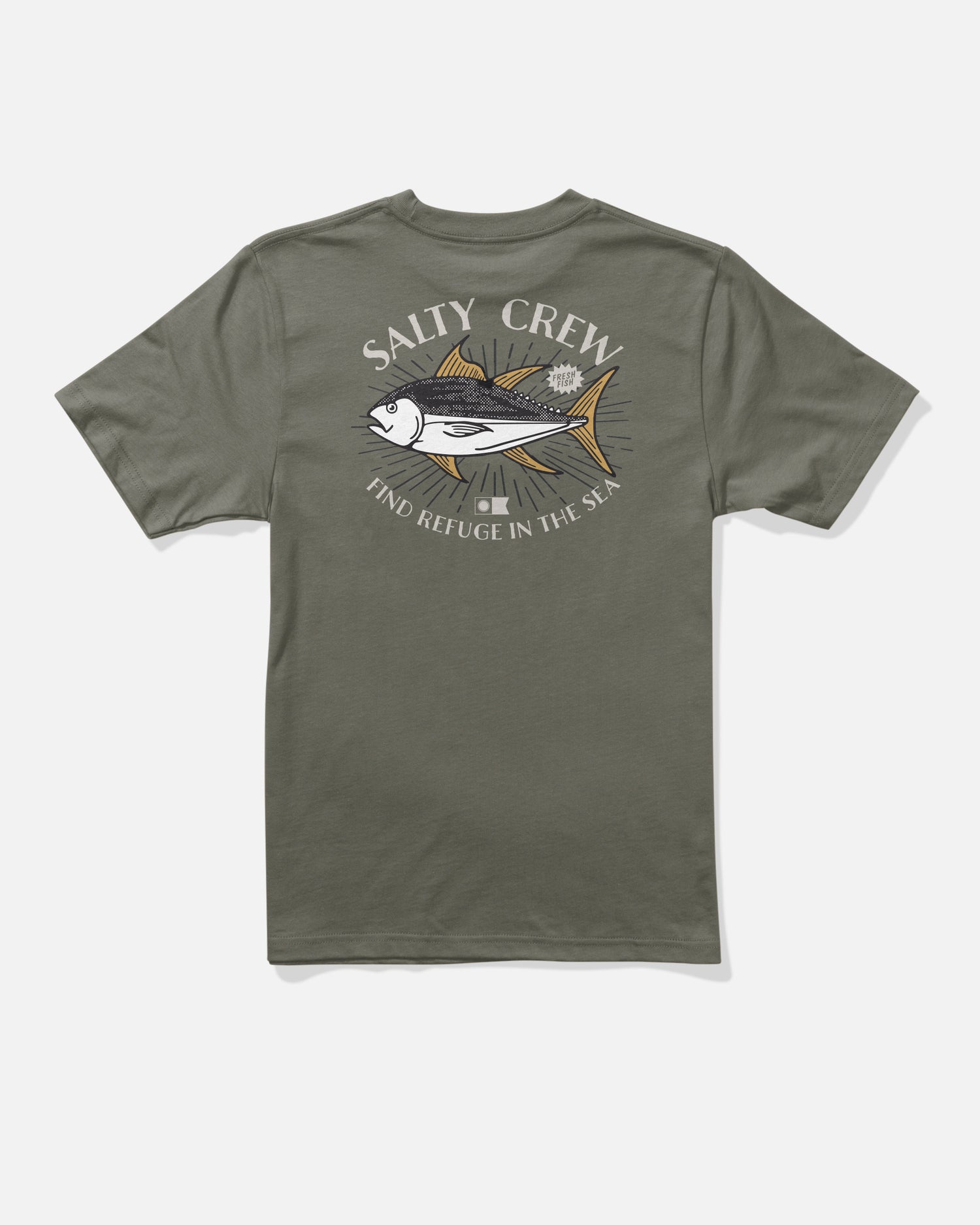 Back view of the Omakase Boys Tee - Dusty Olive. 