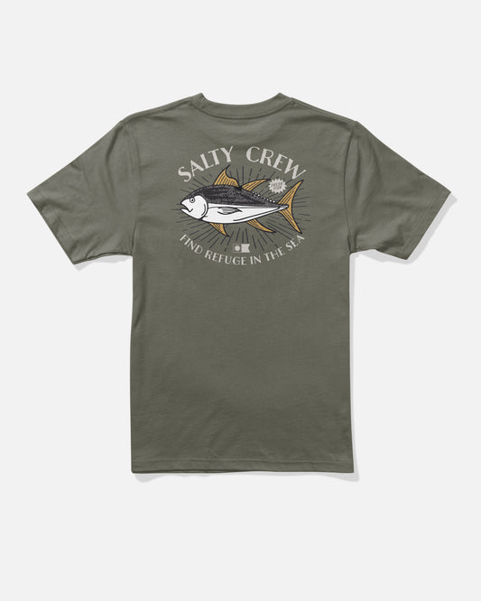 Back view of the Omakase Boys Tee - Dusty Olive. 