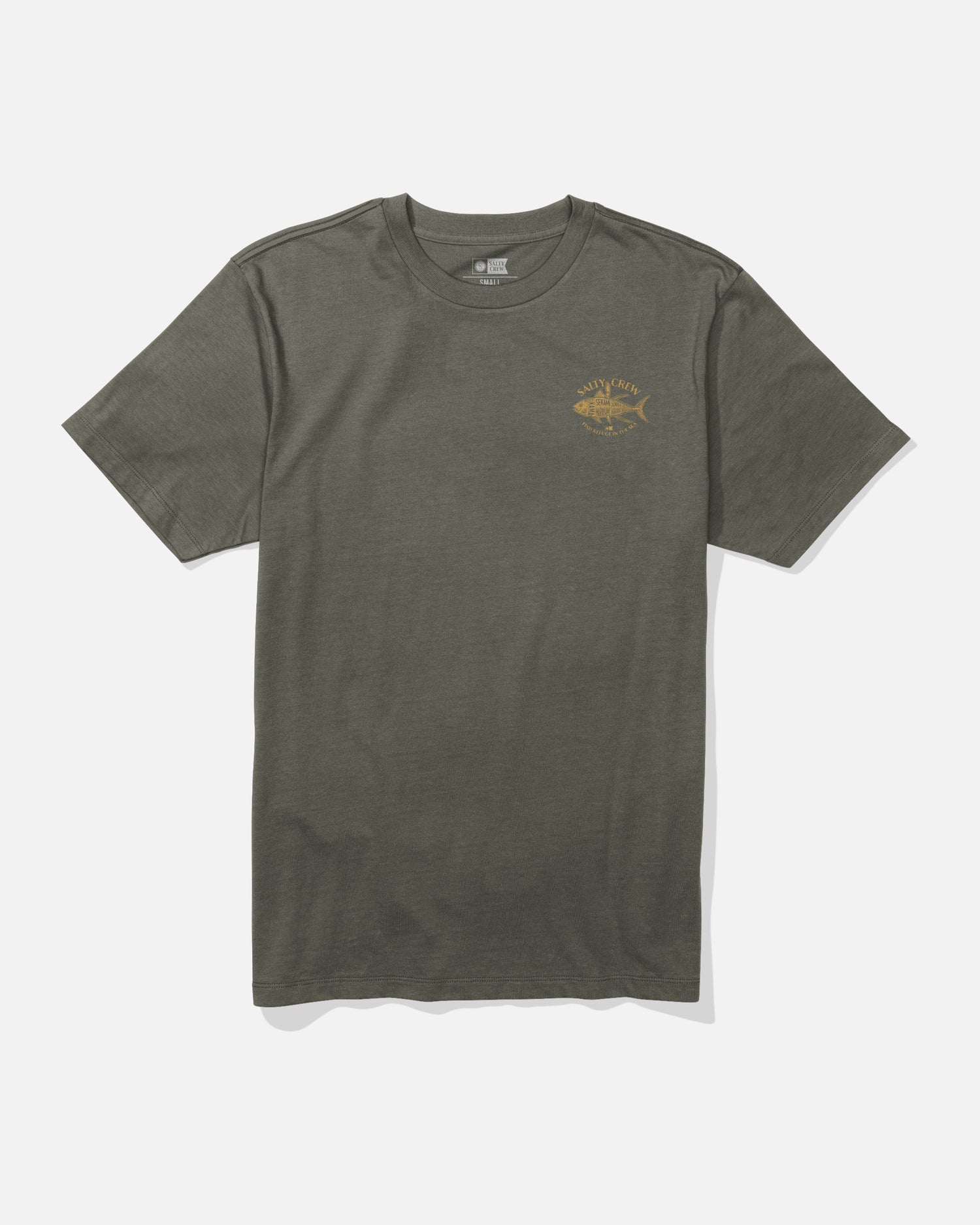 Front view of the Omakase Tee - Dusty Olive. 