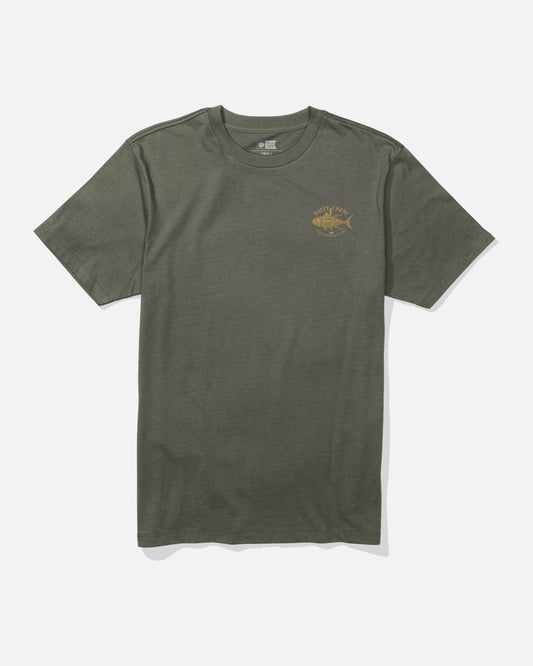 Front view of the Omakase Tee - Dusty Olive. 