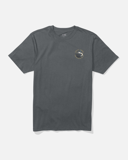 Front view of the Schooled Tee - Charcoal. 